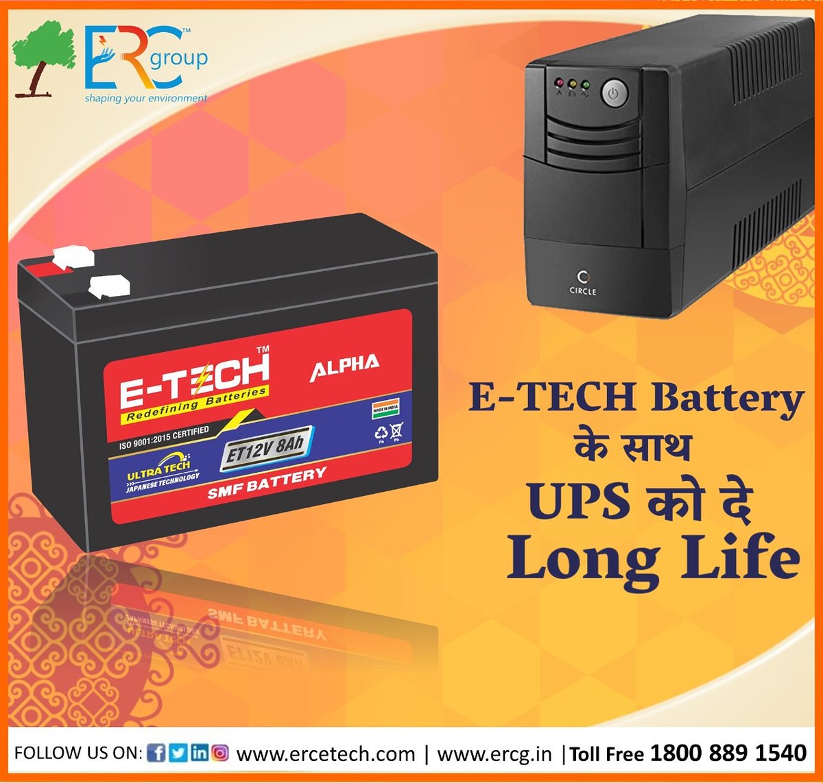 ercgroupindia's tweet photo. Give your UPS long life with E - TECH Batteries.....!
ERC Group provides you best quality batteries

To know more...
Visit our website:  https://t.co/6VvLuXFXPQ
Contact us: 62870 97121
.
.
#ercg #SMFBattery #twowheelerbattery #ercbatteries #ercpecon #bikebattery #batterypowered https://t.co/TE6ywjvZBV