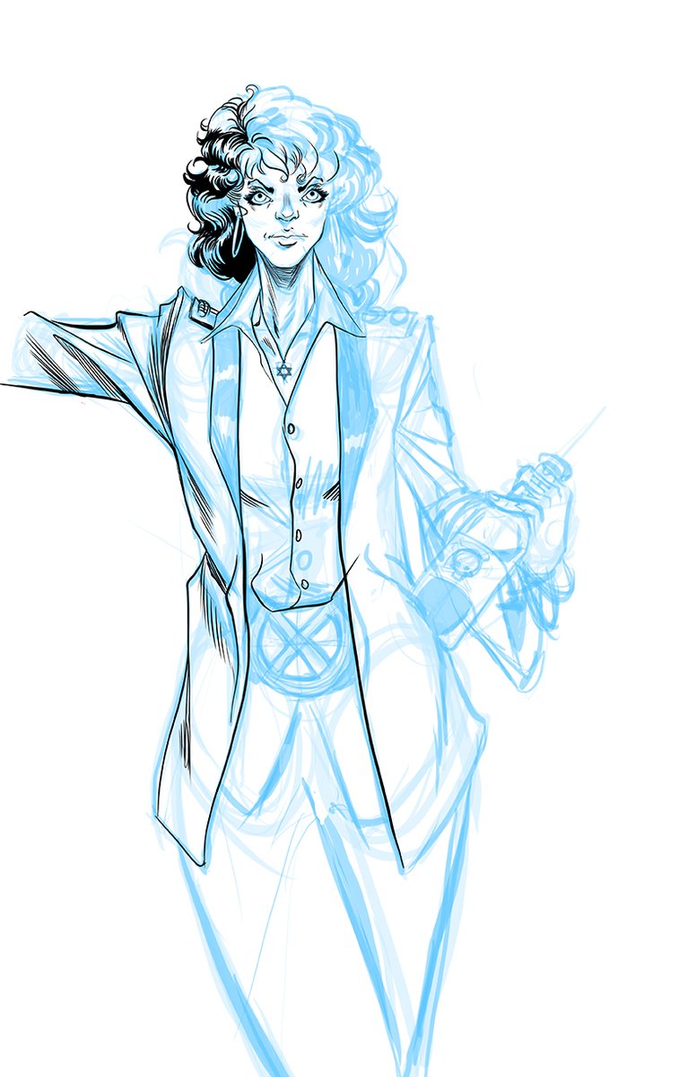 LucGrigg's tweet photo. I wanted to work out some #fanart before I went to bed. It's just a #wip, but I'm fairly happy with how this looks so far. Captain Kate, the Red Queen of Hellfire Trading Company, is pretty amazing, and I can't wait to get back to her story. G'night! 
@Marvel #marauders #killshaw https://t.co/3rHKI09FvY