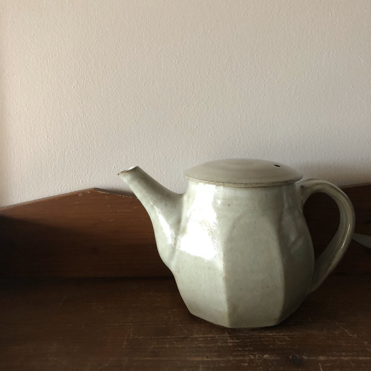 福光焼白釉面取ポット