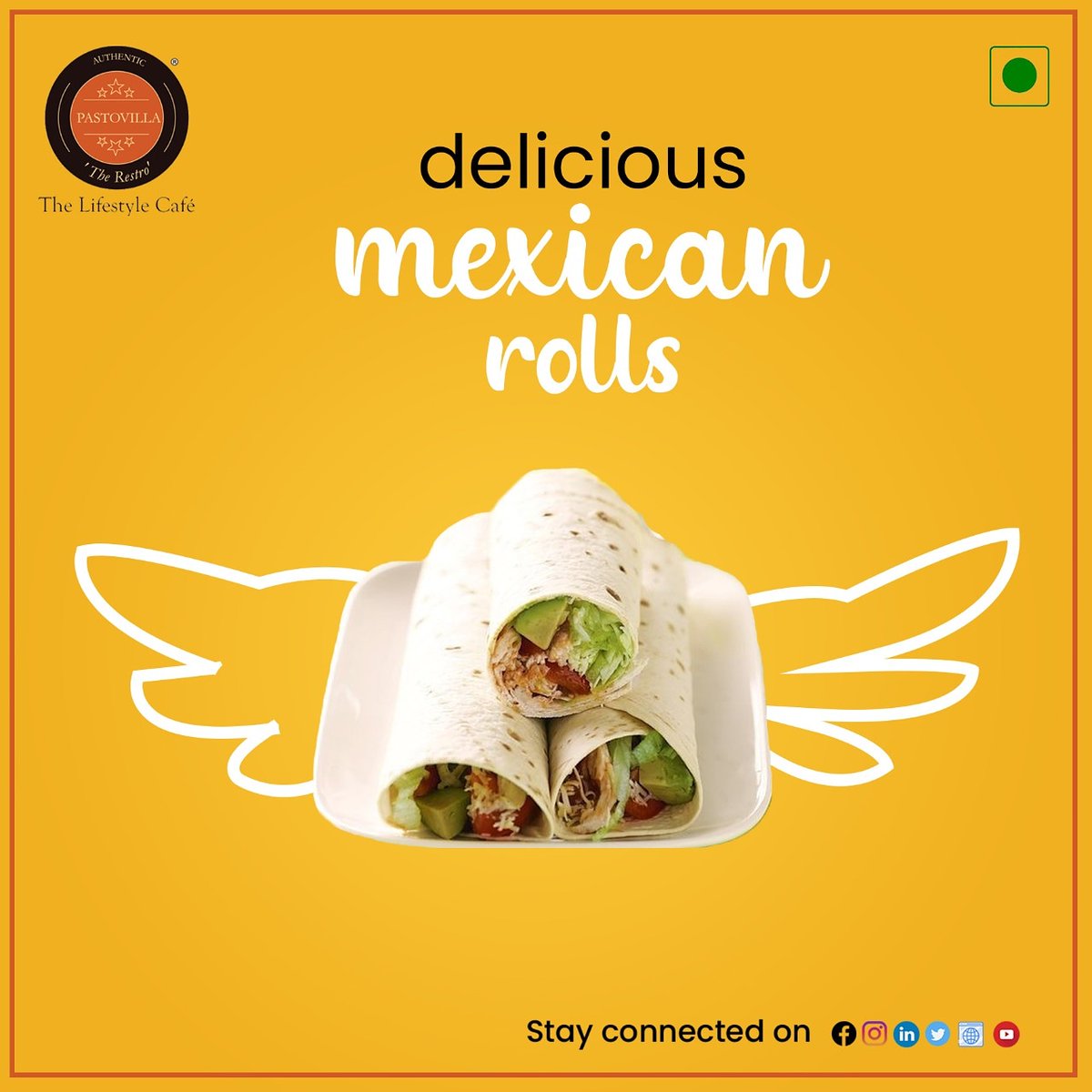 Pastovilla_'s tweet photo. Mexican vegitables wrapped with tortilla and served with salsa. Give it a try to feel the magic. ❤️

 #mexicanwrap 
#mumbaifoodie 
#trellingfood 
#foodtalkindia 
#pastovilla

@trafoodology 
@mumbaifoodie 
@things2doinmumbai https://t.co/z6OEc34CCl