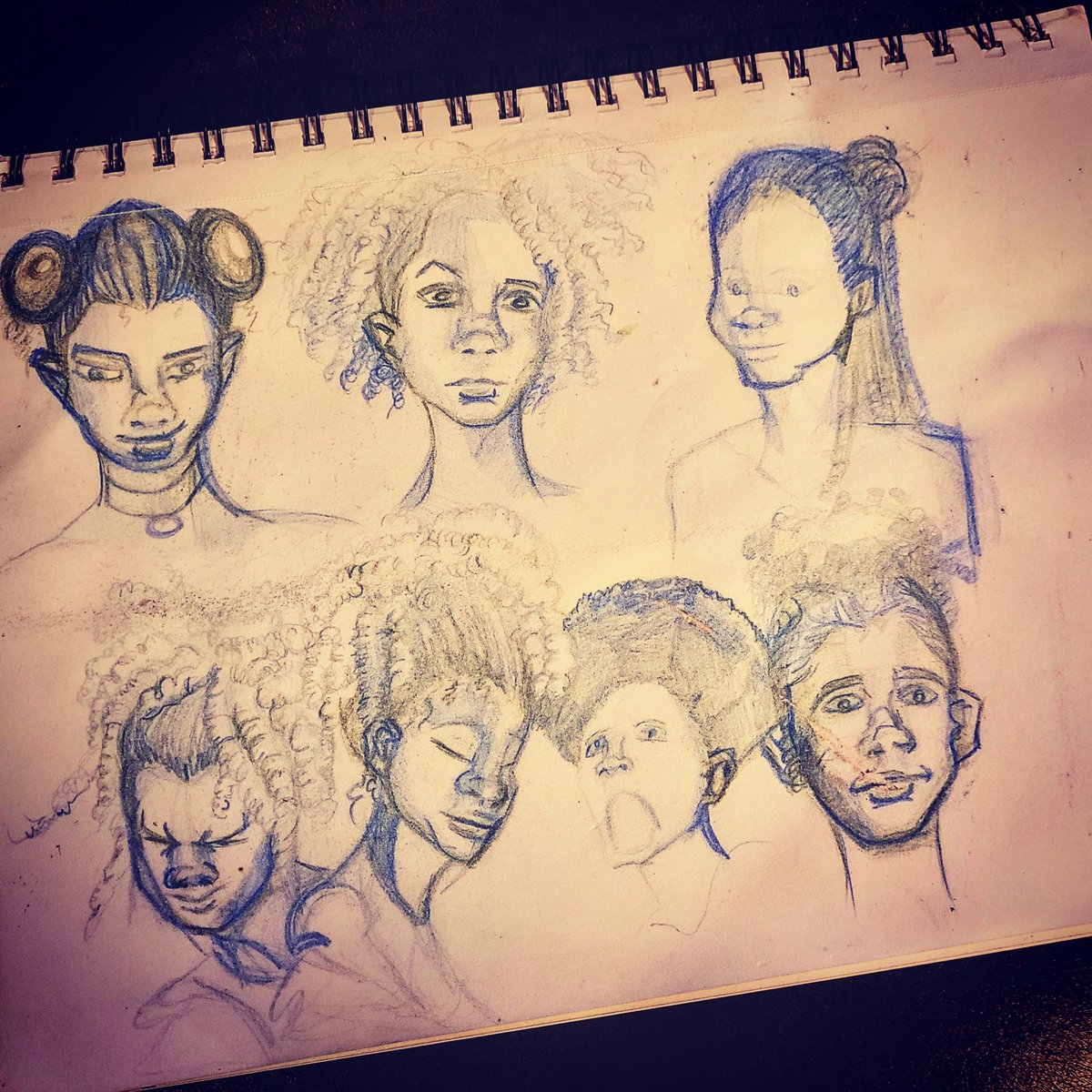 Some head studies #Twitterstories #ArtistOnTwitter #artshare #girl #sketch #colorpencils #draw #Pencildrawing #BlackTwitter
