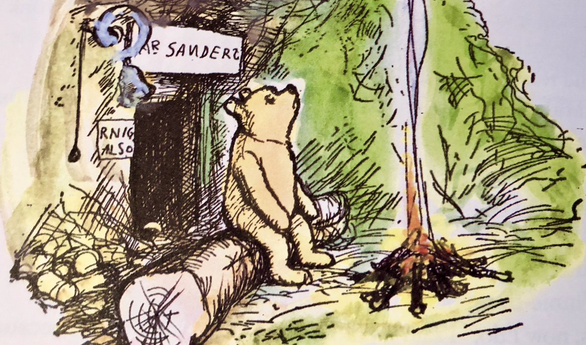 A_AMilne's tweet photo. When you are a Bear of Very Little Brain, and you Think of Things, you find sometimes that a Thing which seemed very Thingish inside you is quite different when it gets out into the open and has other people looking at it. ~A.A.Milne #WednesdayWisdom https://t.co/BobO0tqhag