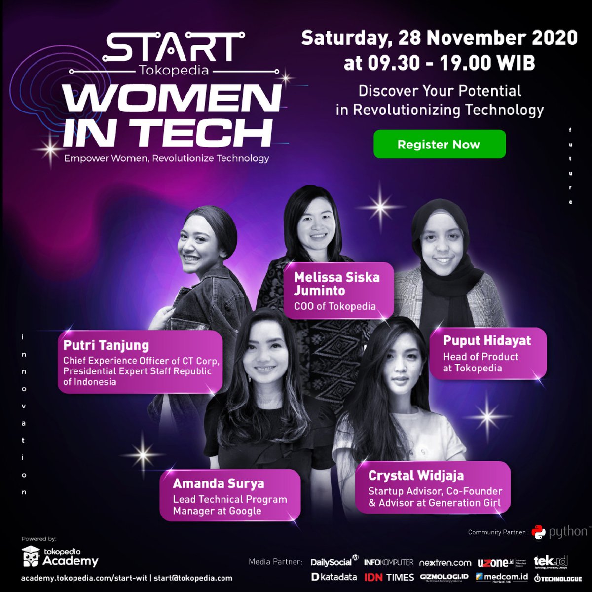 Today, the technology industry has been experiencing a stronger shift towards inclusivity. Prominent roles in technology are now held not only by men but also by women tech practitioners, resulting in a powerful collaboration. . . .
 
See you!
#TokopediaSTART