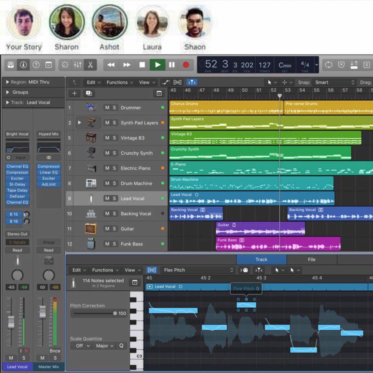 anthoniexg's tweet photo. Logic Pro X now has stories. https://t.co/xwWPD6OWM2