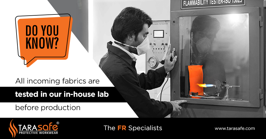 Tarasafe's tweet photo. At Tarasafe, we practice stringent quality control systems at all levels of production.
#FRClothing #InhouseLab #Tarasafe #FlameResistant https://t.co/6vkfMZGgsk