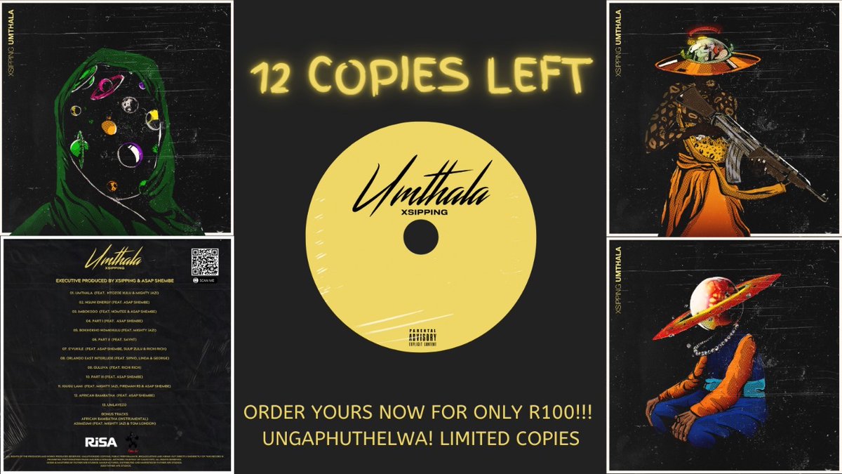 SonOfNguni's tweet photo. Sanibonan’ 🥵🔥🔥🔥12 copies left. Ungaphuthelwa🕯🕯🕯🕯🕯🔥🔥🔥Order yours for only R100. Danko #UMTHALA OUT NOW (Limited copies) https://t.co/nHkyLsu86Z