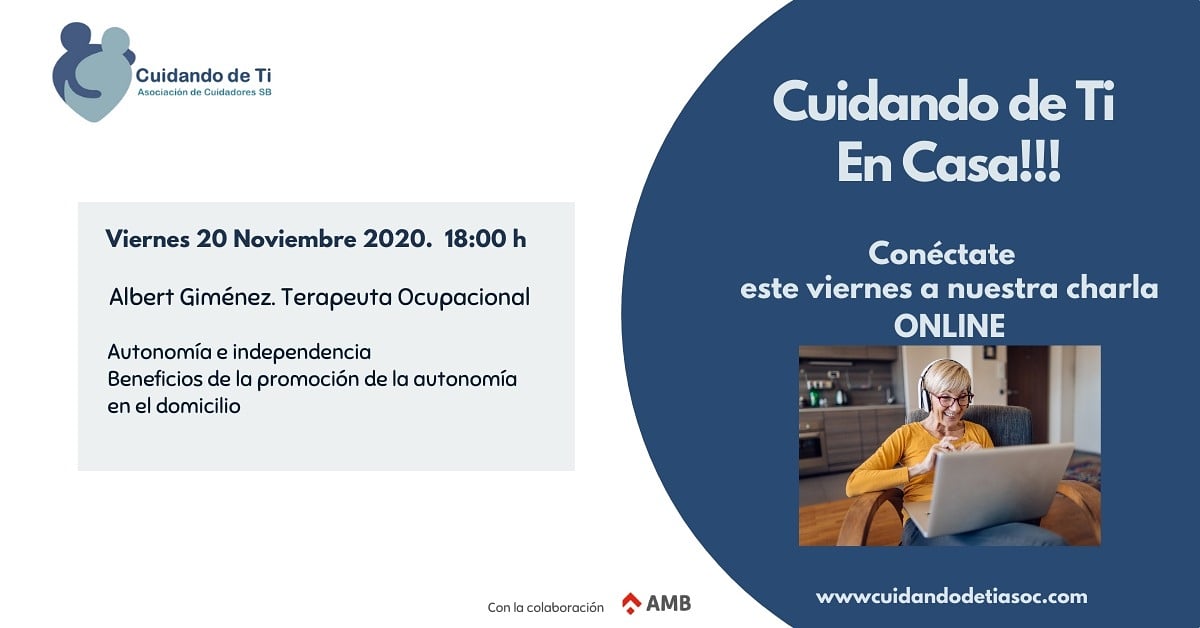 cuidandodeti1's tweet photo. Este viernes 20 de noviembre a las 18:00h nos acompaña Albert Giménez Soria Terapeuta Ocupacional, que nos hablará de cómo la terapia ocupacional influye positivamente en la vida de las personas dependientes y en la de sus cuidador@s
Acompáñanos!!
https://t.co/DwHUcjjgRf https://t.co/TX5En9W6Ae
