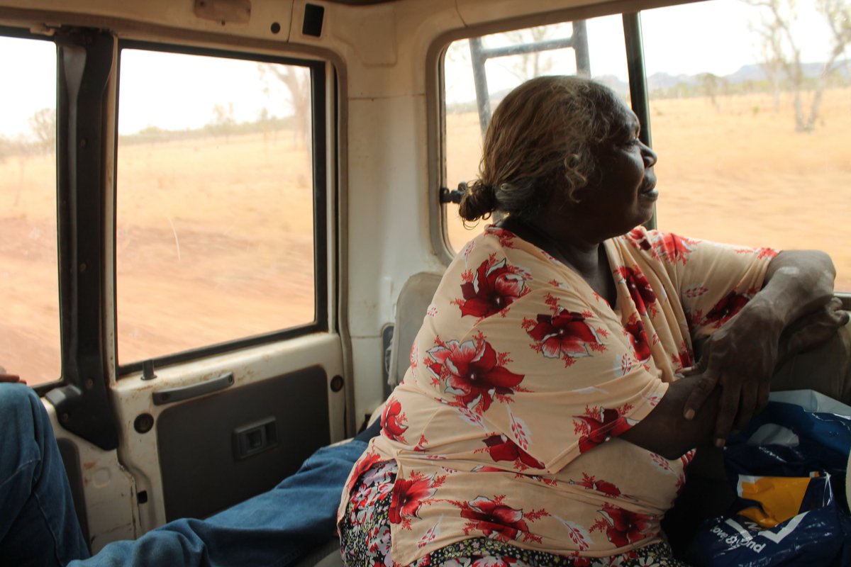 The Miriwoong Word of the Week is Looloo. In English, it means to be sitting. Looloo nyinanyan. She is sitting.