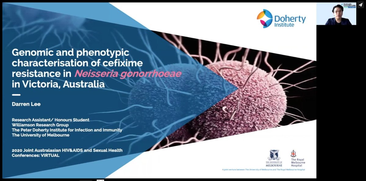 BioMinnie's tweet photo. 👉Check out "ON DEMAND" content from brilliant @XDRpathogens honours student @darrenleeyj, who I had the pleasure of co-supervising: #Genomic & #phenotypic characterisation of #gonococcal cefixime resistance in Australia https://t.co/In8Y4Agqe8 @TheDohertyInst #HIVAUS20 #SH20 🦠 https://t.co/iXjOF9Wp4m