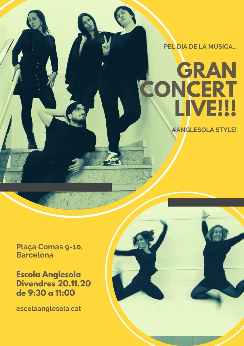 EAnglesola's tweet photo. Prepareu-vos per el #GranConcert del #DiaDeLaMúsica el proper divendres. Una actuació #DeLuxe #AnglesolaStyle! https://t.co/QHnH7OZiLq