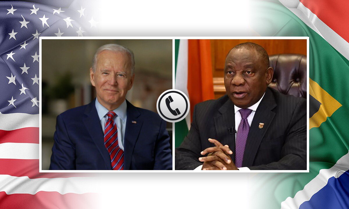 I spoke to US President-Elect Joe Biden last night on a range of issues, including strengthening US-Africa relations and working together to overcome the #COVID19 pandemic. Mr Biden welcomed the role that Africa plays in international affairs and in promoting multilateralism.