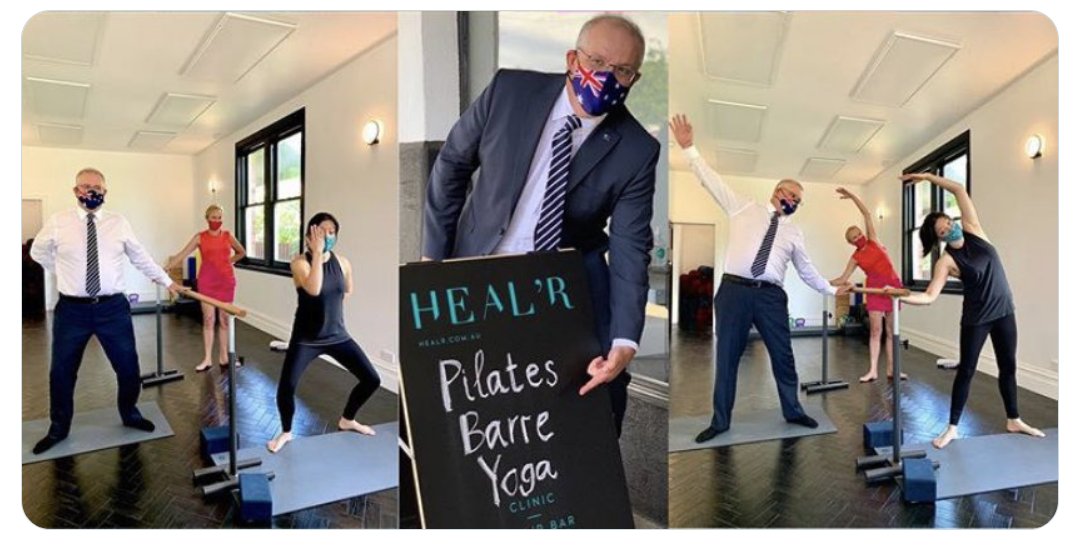 There is of course, nothing wrong with the lucky Malvern Hotel grabbing some free publicity.But let's not kid ourselves that this was anything other than part of a massive marketing tie-in.A tie-in to the (ho, ho, silly Scotty) barre lessons and a tie-in to the Ch 9 selfies.