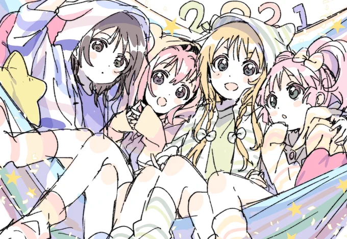 これは2021年ゆるゆりカレンダーの表紙ラフ…… 