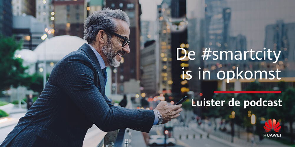 nl_huawei's tweet photo. De #SmartCity is in opkomst. Wil je weten hoe die eruit ziet? Wat ervoor nodig is? Wat je eraan hebt? Luister hier onze podcast over de slimme stad met @EdwinDiender, specialist digitale transformatie en slimme steden bij Huawei in #DeVerbindendeFactor. https://t.co/KTo4uH8CSR https://t.co/OrG0AoZm2n