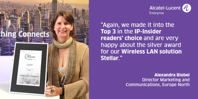 LinneMichael's tweet photo. Since 2015, our solutions have been on the winners' podium of the @IPInsider #ITAWARDS. This year @ALUEnterprise won the Silver Award in the "Wireless Networks / WLAN" category. #Networking #WhereEverythingConnects (Article in German) https://t.co/UCrSPSPrJ8 https://t.co/hFFSaYvZln