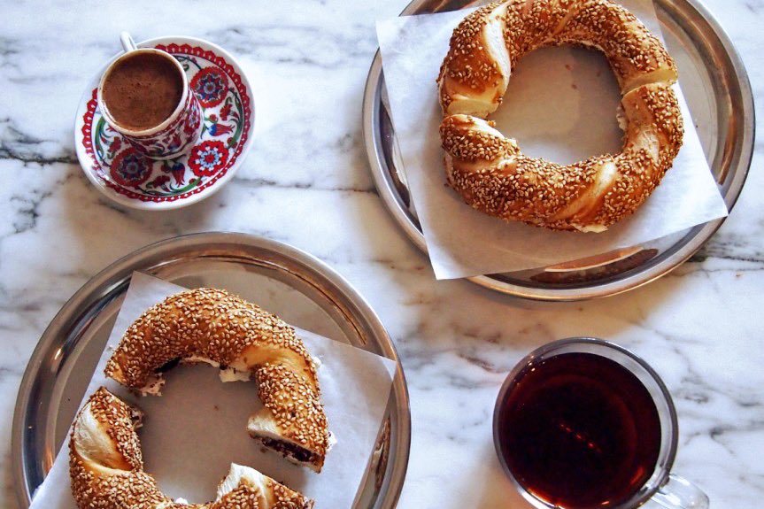 Nimmstweets's tweet photo. Simit, Cream-Cheese, Chai : 3 musketeers of a typical breakfast :p
#Turkey https://t.co/w1RgcjAW3k