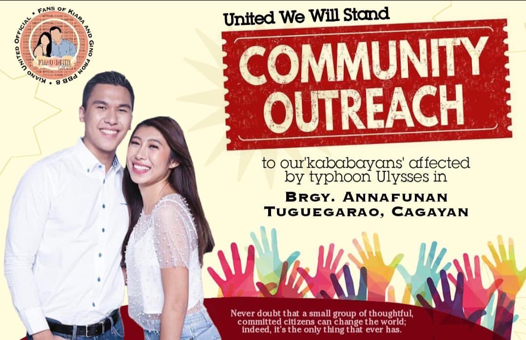 KUO presents:

“United We Will Stand”

A KiaNo Outreach Program for Typhoon Ulysses victims in Brgy Annafunan, Tuguegarao, Cagayan

See art cards for more details: