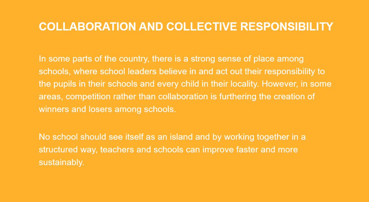 Expertise around school improvement has too often become a commodity to be sold rather than insight to be shared. We need to reconnect schools with one another locally, irrespective of whether they are academies or maintained, and encourage collaboration over competition