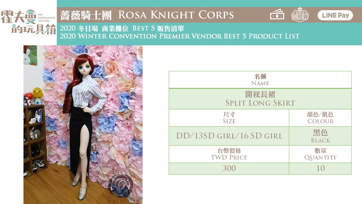 hoffmanntoybox's tweet photo. ❄️ #MrHoffmannsToyBox #2020WinterDollyParty Premier Vendor Work List ❄️

▊ Booth No. 👉 S12
▊ @Ssmalltailor

▊ Their winter dolly party BEST 5 👇

★ Burgundy Dress × 10
★ Rainbow Stripe Shirts × 10
★ Hoddie Coat × 10
★ Split Long Skirt × 10
※ All in DD/SD13gr/SD16gr sizes https://t.co/wH1U59DojL
