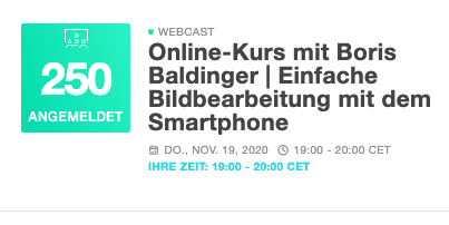 borisbaldinger's tweet photo. Wow! Ihr seid doch alle verrückt - "no pressure there" sag ich da nur 😎- ich freu mich wahnsinnig! Willst du morgen beim @ifolor Online-Kurs auch dabei sein? Klick: https://t.co/rSX86St9aP #Webinar #OnlineKurs #Bildbearbeitung #Smartphone https://t.co/QiZNne8GsX