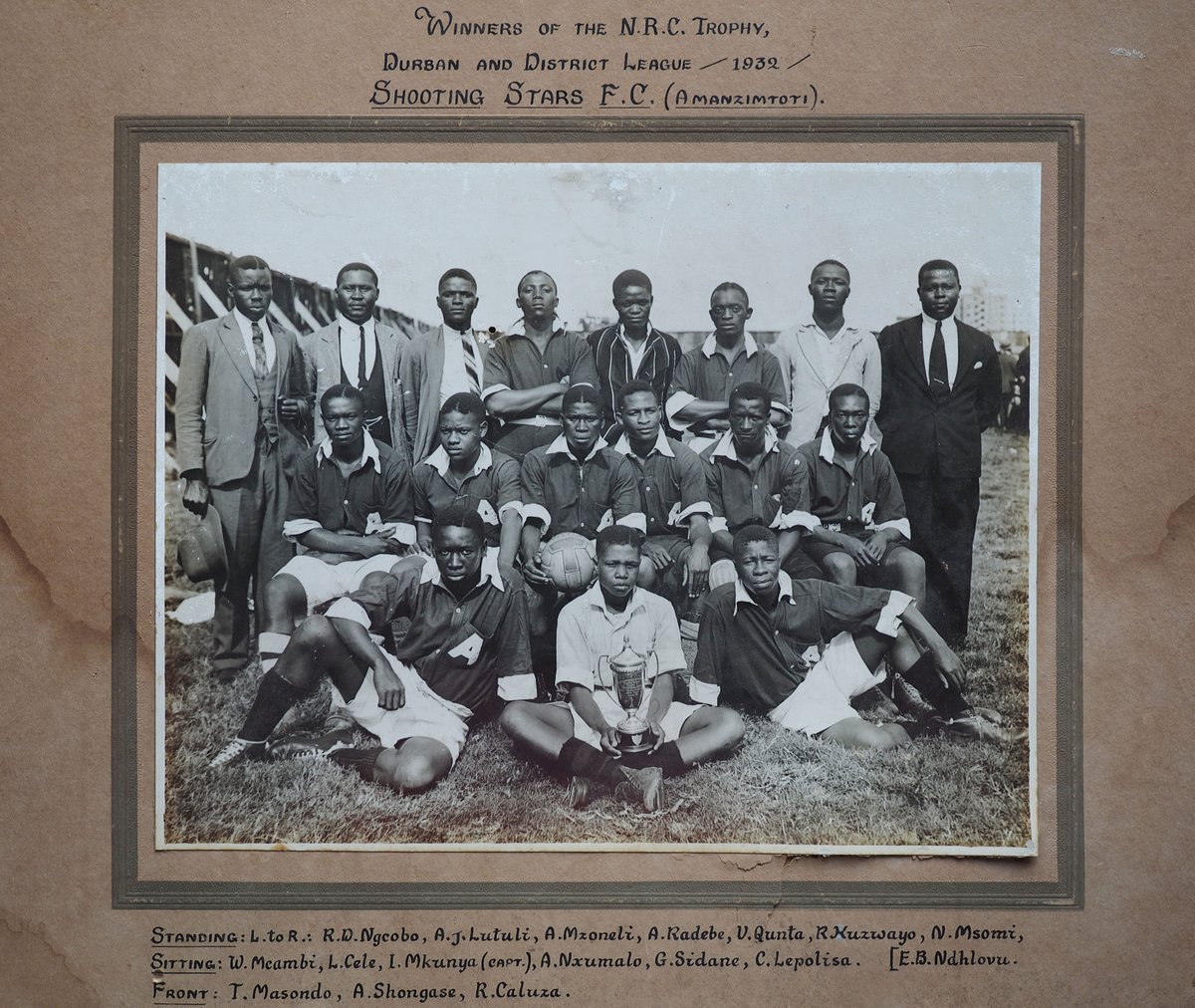 I'll start sharing a picture a day from my collection of (Southern) African history photos. Today: Albert John Luthuli as teacher and football organiser at Adams College near Durban, 1932. #africanhistorypics #luthuli #NobelPeacePrize #anc #SouthAfricanHistory. DM for hi res pics