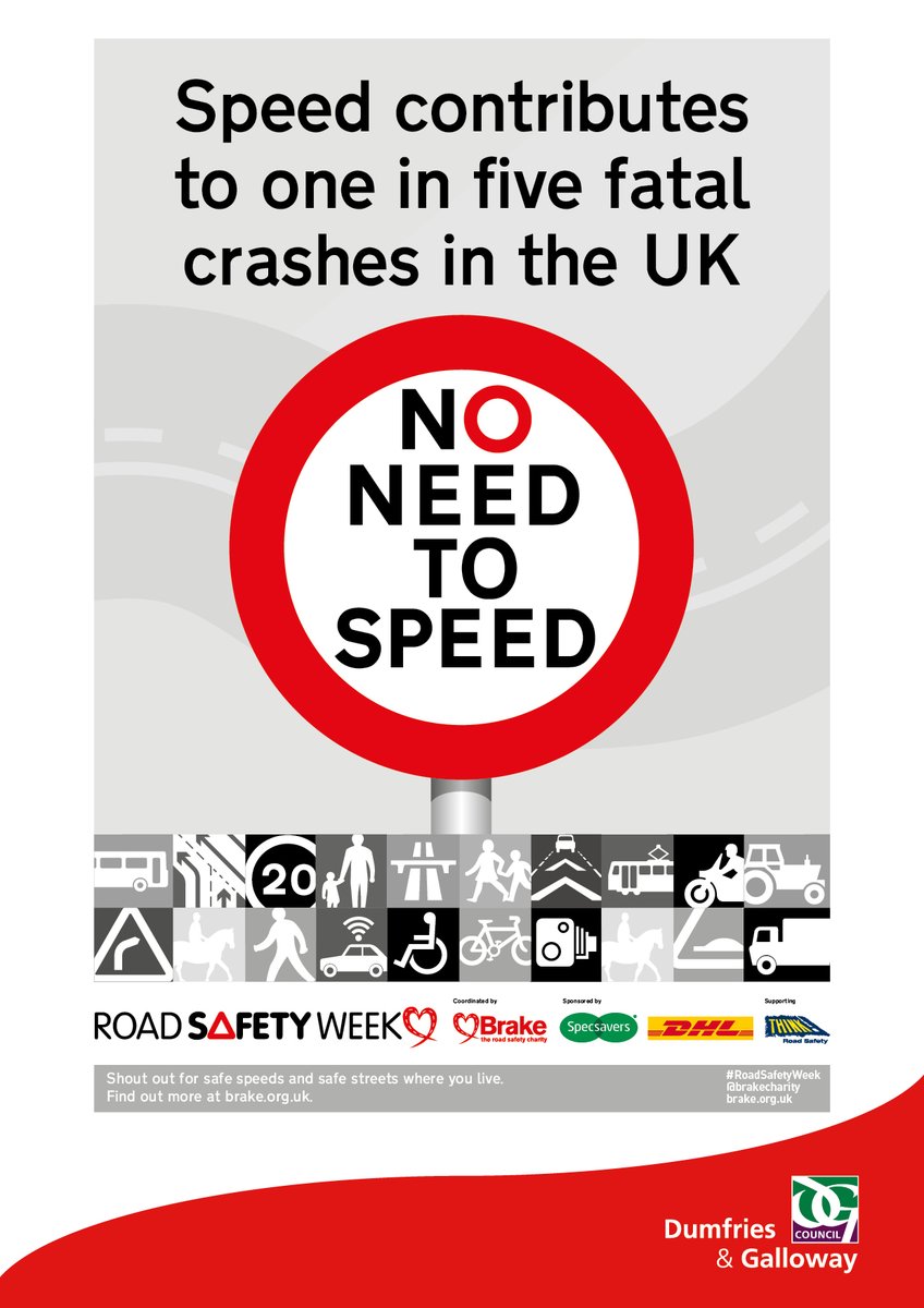 DGRoadSafety's tweet photo. Speed contributes to one in five fatal crashes in the UK. No need to speed. @Brakecharity #RoadSafetyWeek #DGRoadSafety #SupportDG https://t.co/4n5tWCTInz