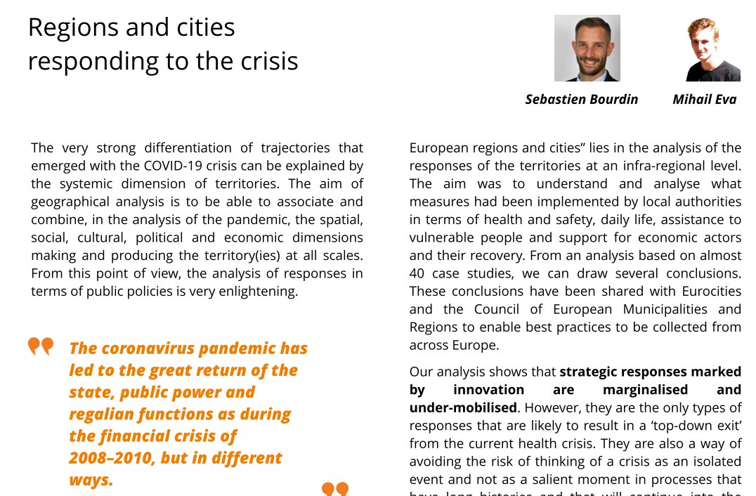 Very proud of being part of this edition. I present our work with other colleagues based on a study of the geography of COVID19 and the analysis of local policy answers  @NadineLevratto <a href="/GiuseppeArcuri/">Giuseppe arcuri</a> <a href="/eva_mihail/">Mihail Eva</a> <a href="/bogdan_ibanescu/">Bogdan Ibanescu</a> <a href="/FabienNadou/">Nadou</a> among others