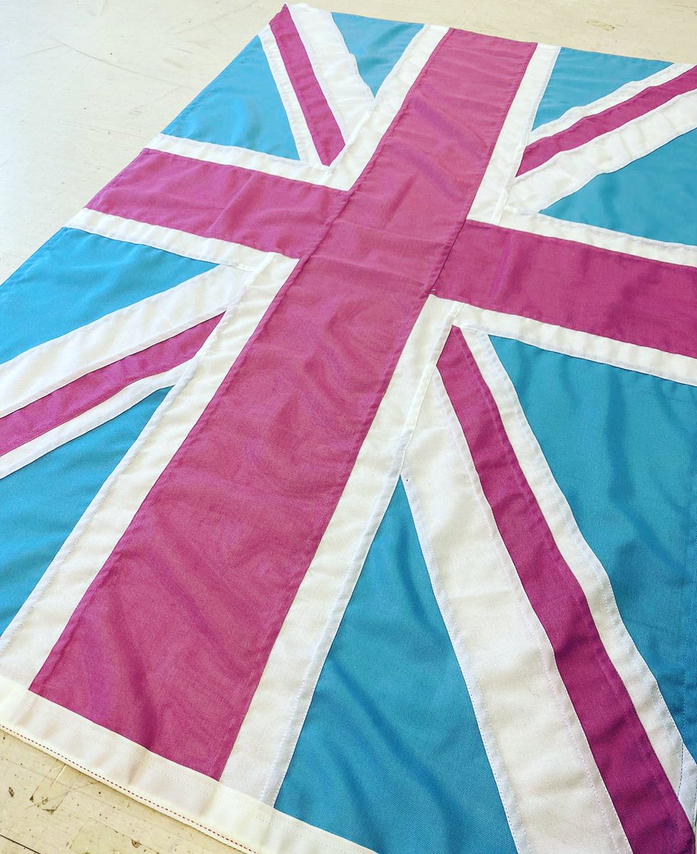 Bespoke colours Union flags, limitless possibilities since we can now print direct to woven polyester! Get one in your company/club/organisation colours. #union #unionflag #unionjack #unionjackflag #flag #flags