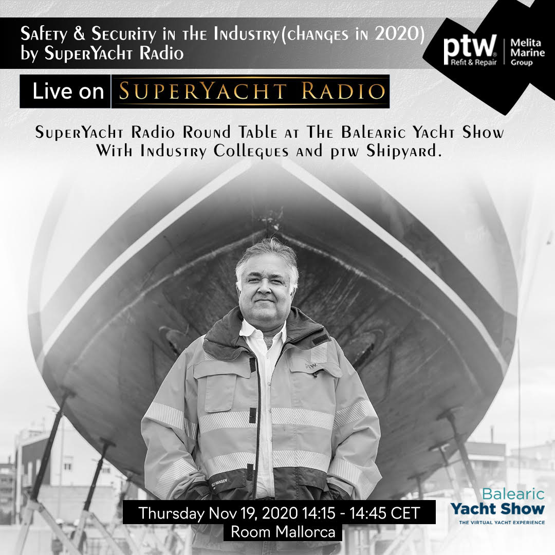 Live #webinar from <a href="/BalearicShow/">BYS by Balearic Marine</a> on 
<a href="/SuperYachtRadio/">@SuperYachtRadio</a>!
Join in #virtual round table discussion on safety &amp; security when cruising in the #Spanish waters.

#BalearicYachtShow #BYS2020 #ptwshipyard #yachtlife #yachts #yachting #live #livewebinar #VirtualEvents #wednesdaythought
