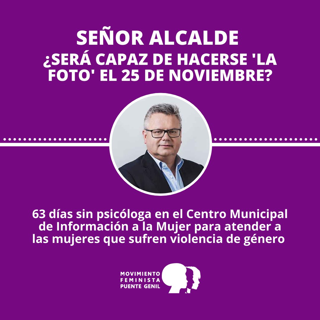 FeministaPg's tweet photo. Exigimos la contratación de la plaza de psicología del Centro Municipal de Información a la Mujer de @AytoPuenteGenil -> https://t.co/B3zp23OfHW https://t.co/q5IBu57RbE