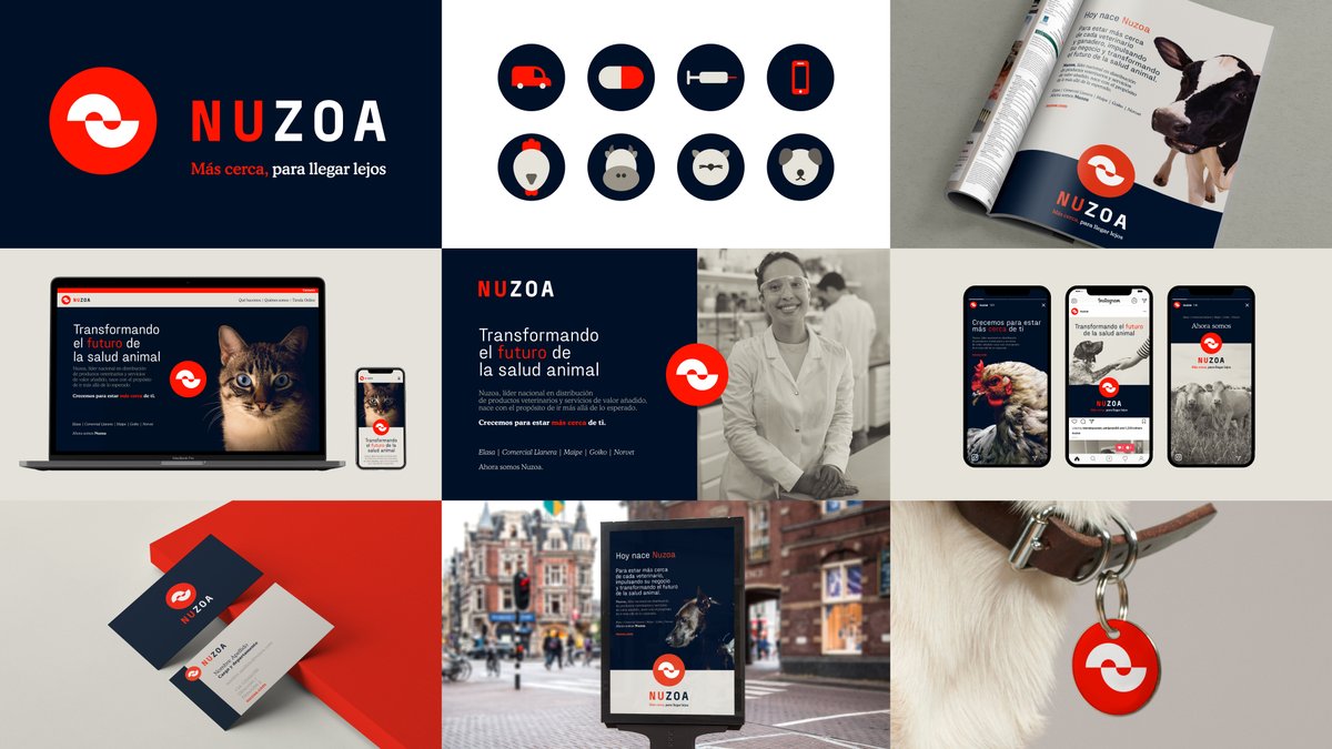 BlondePoulain's tweet photo. Nace #Nuzoa, la marca que une el sector de la salud animal. Ha sido un placer trabajar en este primer proyecto con @TeamBrandFor ¿Qué os parece? 🐔🐶🐮🐱🐷 https://t.co/k7zHauE1EE