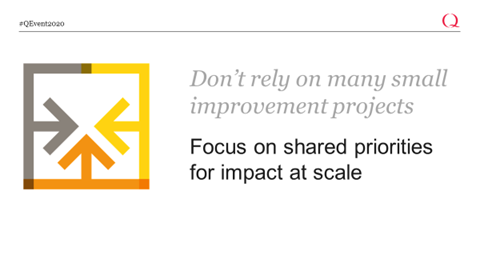  Focus on shared priorities to meet the scale of the challenge facing us. We need to link local work to bigger efforts or QI will fall short of being the mainstream force for good it can and should be (5/7)