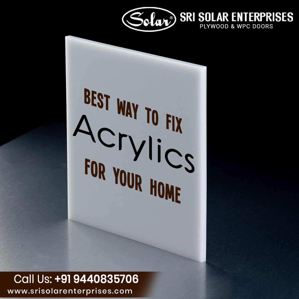 Srisolarvja's tweet photo. #Acrylic is a transparent plastic material with outstanding strength, stiffness, &amp; optical clarity. These sheets are available at low cost with the best quality in Vijayawada. For more details visit our store

#wpcdoors #plywoodsuppliers

☎️ +91 9440835706
https://t.co/3OHmOEQY6n https://t.co/4VOUw09B3j