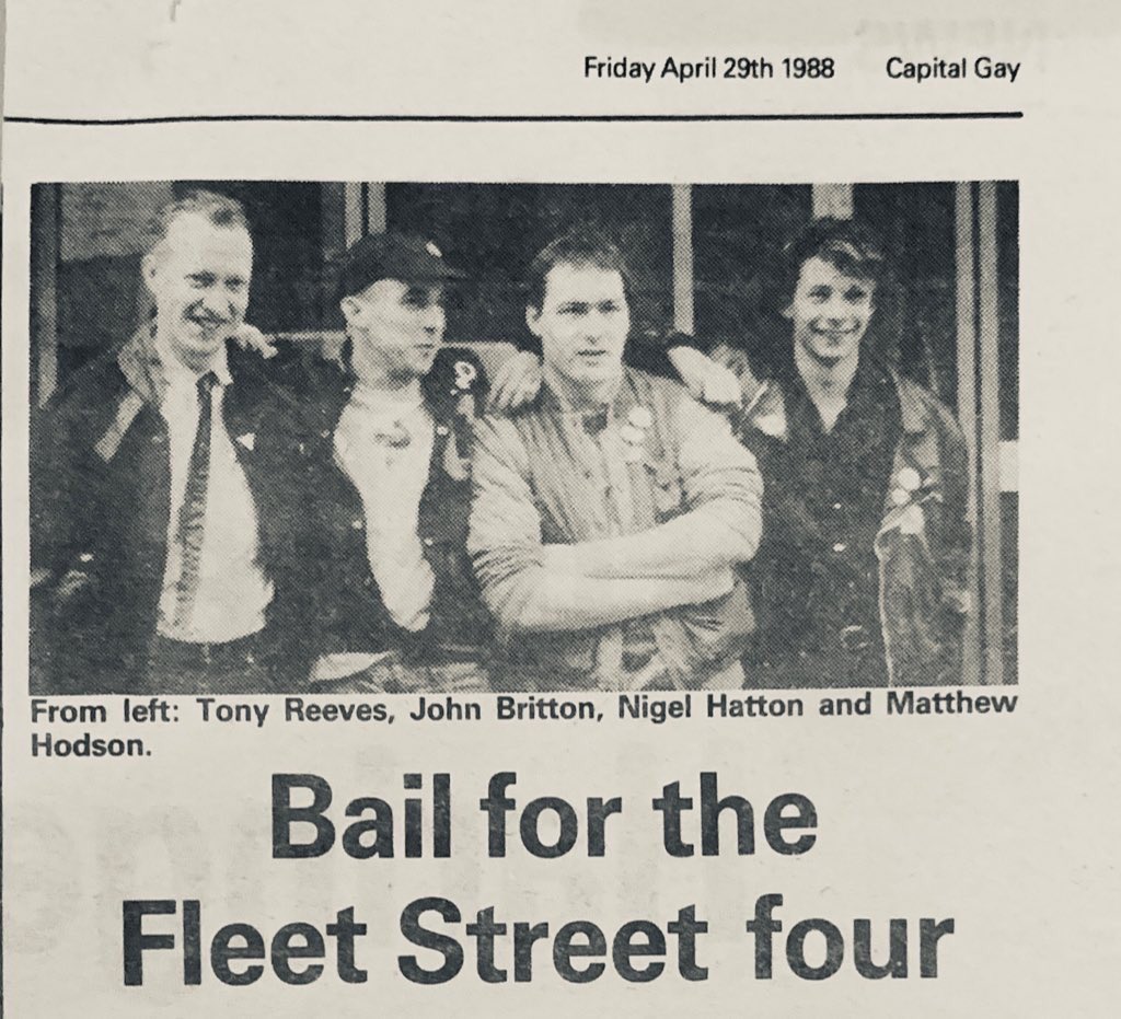 Me and friends got arrested for daubing Fleet Street with pink triangles (this was before ).The many protests didn’t stop Section 28 becoming law, but it helped to build a community and a movement, including  @stonewalluk and Outrage, which fought for and won rights for LGBTQ.