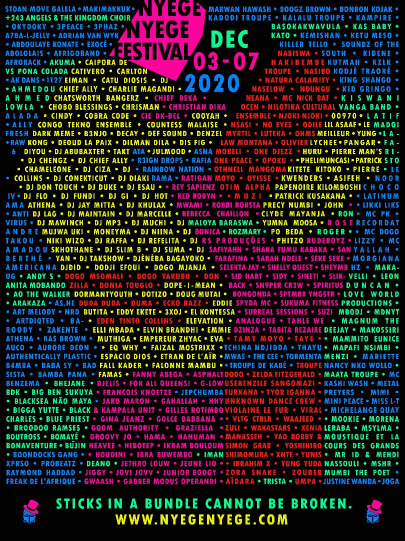 NyegeNyegeFest's tweet photo. In 2020 we learned one thing, when we do things together we are stronger. African Unity to the fullest. Welcome to Nyege Nyege 2020. Major big ups to all the crews involved xx https://t.co/HJBsYLVJdL