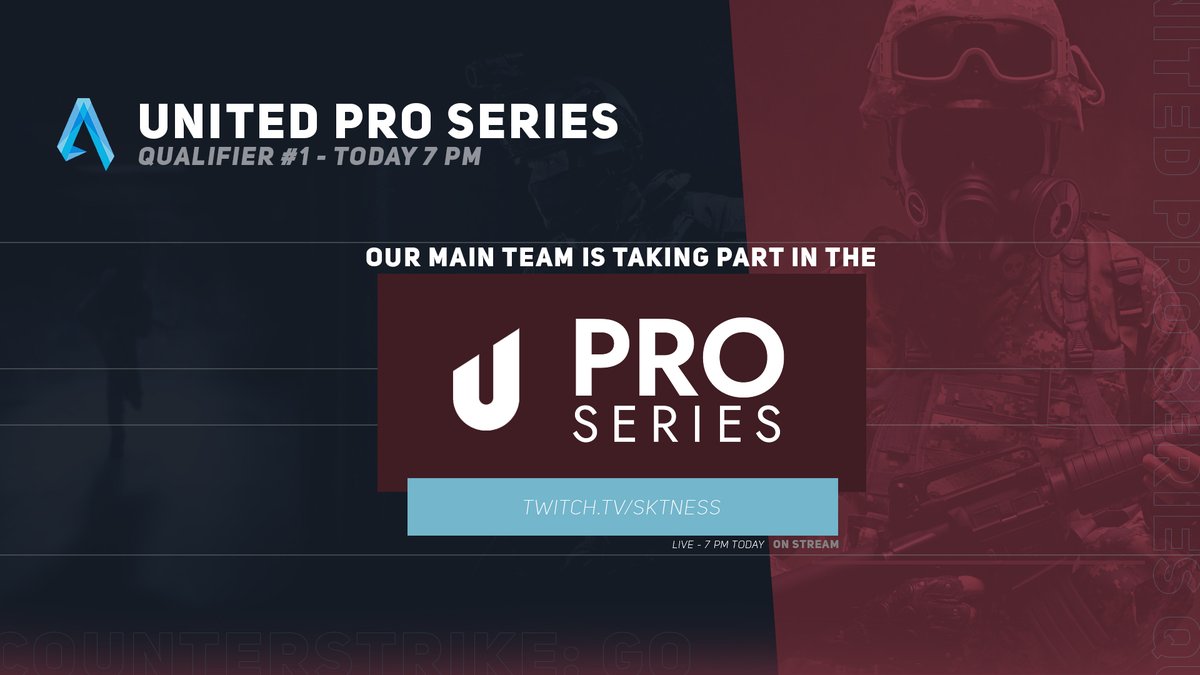 [#CounterStrike]
Our Main Team will play the United Pro Series Qualifier #1 on Wednesday. They got a free win in the first round and will therefore play today at 7pm! 
🌴 Match tree: bit.ly/2IHXUVz
📺 Cast: twitch.tv/sktness

Lets go!