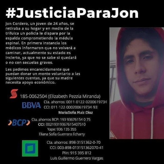 RenunciaWei's tweet photo. La marcha del sábado ha dejado varios heridos que necesitan nuestro apoyo. ¡Por favor contribuyan o ayuden a difundir! https://t.co/2uaFQwZiAr