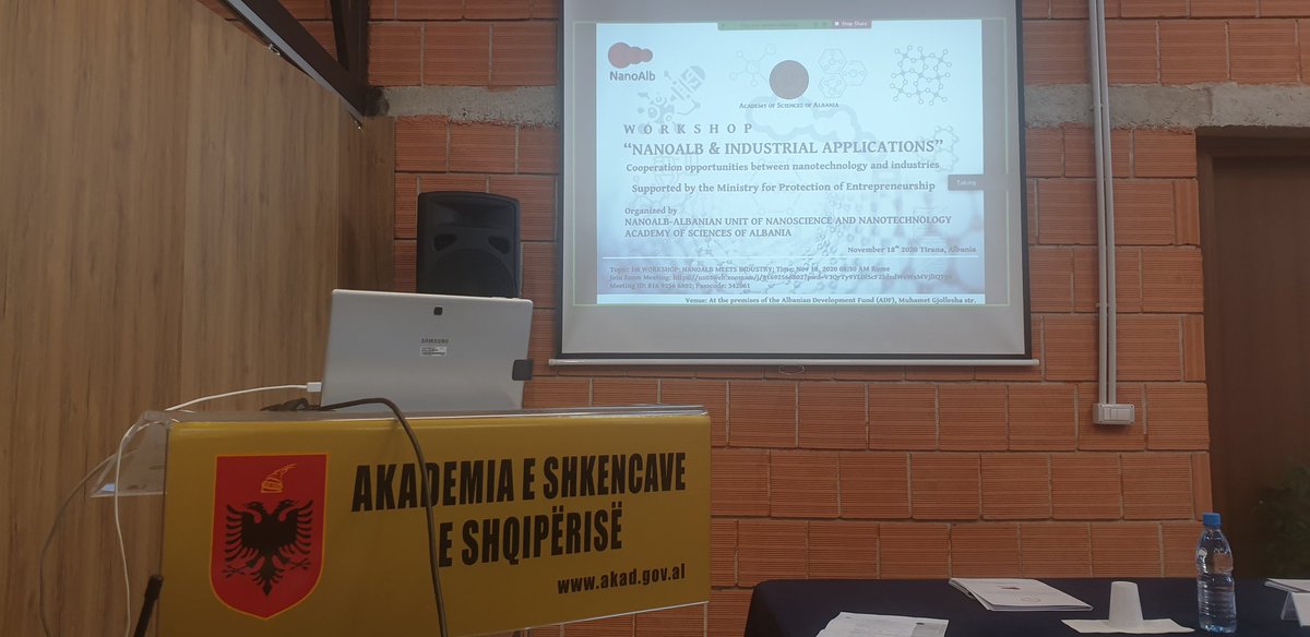 ArbenMerkoci's tweet photo. Online Workshop @nano_alb & #IndustrialApplications, ready to start in #Tirana #Albania. #Cooperation #nanotechnologywithindustry ”, #AcademyofSciencesofAlbania #MinistryforProtectionofEntrepreneurship.
#nanomaterials #healthapplications #pharmaceutics #environment #agriculture https://t.co/lLpGBVJ4TT