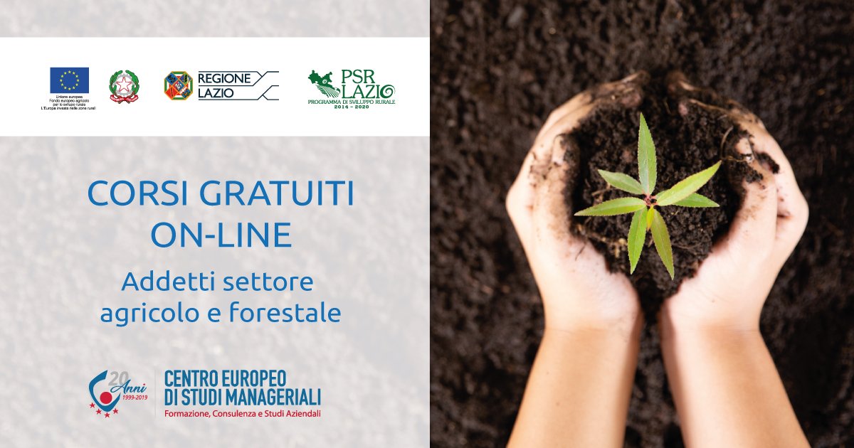 CentroEuropeoSM's tweet photo. ▶️ Corsi Gratuiti on-line "Non Solo Terra" destinati agli addetti del settore agricolo e forestale. 
L'iniziativa è finanziata attraverso i fondi del #PSR 2014-2020.
👉 Scarica il bando e la domanda di iscrizione qui: https://t.co/cybpjLTIZ2 https://t.co/nhssFWuH81