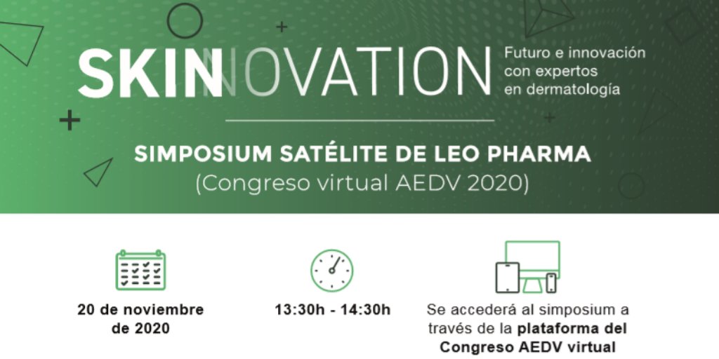 LEOPharmaEs's tweet photo. 📲 Te invitamos a #SKINnovation: un espacio dentro del congreso virtual de la @aedv_es. Descubre los últimos avances de #LEOPharma en tratamientos médicos innovadores y tecnología de vanguardia en #dermatología.
¡Participa!👉 https://t.co/8YydtC1ySD
#AEDVIRTUAL2020 https://t.co/YHEggaYblG