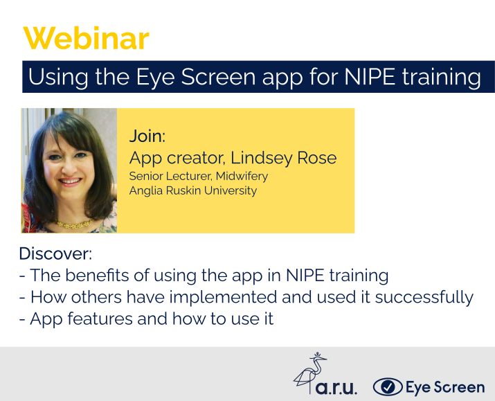 EyeScreenApp's tweet photo. Find out how you can enhance NIPE eye examination training with the Eye Screen app - join our info session on Dec 2nd. More details to come soon! #remotelearning #midwifery @MidwivesRCM @RCM_SMF @theRCN @RCNEdForum @nmcnews https://t.co/Ok8bQmv7qg