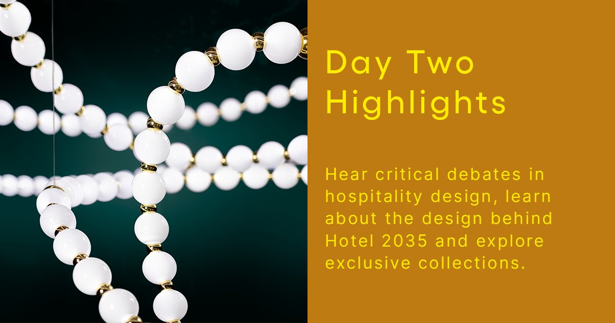 Our platform has now re-opened for its penultimate day!

Today  you can witness leading names in hospitality design, hear the designers discuss their Hotel of the Future concepts and browse collections exclusively launched our product directory.

Join us: ow.ly/NHra50CmH1L