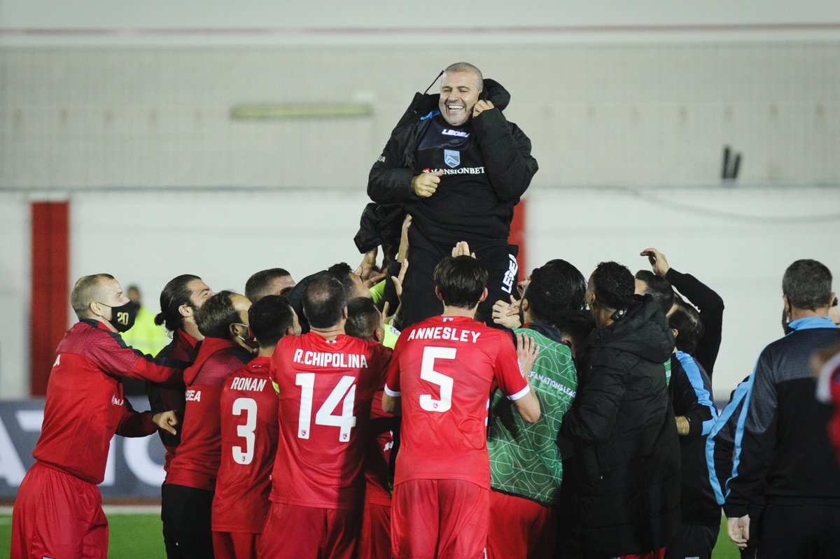 GibraltarFA's tweet photo. Promotion to League C of the UEFA #NationsLeague secured ‼️

Julio Ribas' Gibraltarian Warriors win League D Group 2 after a 1-1 draw with Liechtenstein 🇱🇮 on an emotional night at the Victoria Stadium: ▶️https://t.co/MvoLUo0nFu https://t.co/OPKw3cuqFC
