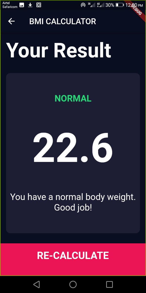 gatwirival's tweet photo. Day 21 of #100DaysOfCode
Watched @yu_angela course on BMI calculator and created one too
#webdev #womenintech
Am in this with
@AlphonseBrando2 @Wil_AK @kanyind97381384 @NekundiEunike @OlayodeEnoch and @RandyKwalar  #TeamSSA https://t.co/KiE12GFCgg