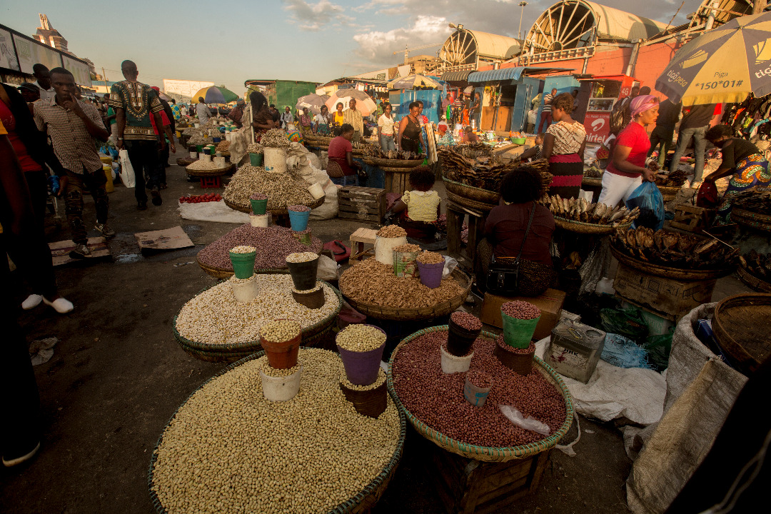 A food market in Lusaka, Zambia.