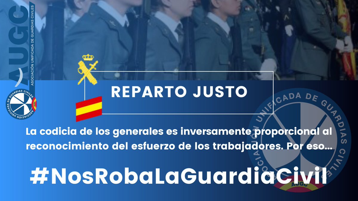 AUGC_Valencia's tweet photo. #NosRobaLaGuardiaCivil Cuanto más les escueza, más saldremos a la calle a clamar contra sus abusos. No nos pueden negar una merecida productividad a los agentes. https://t.co/vKR3WezcLq