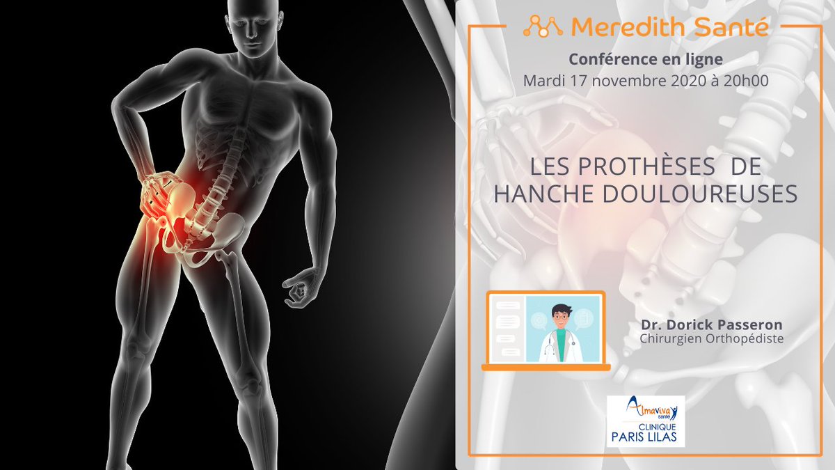 MeredithSante's tweet photo. 🎥 Replay 

Merci au Dr Dorick Passeron, Chirurgien Orthopédiste à la Clinique Paris Lilas, pour cet échange très interessant sur les prothèses de hanche douloureuses.
Pour revoir la conférence c’est par ici ➡️ https://t.co/1gJk1xpuSE

#meredithwebinaire #orthopedie #protheses https://t.co/FLuMRLGH2n