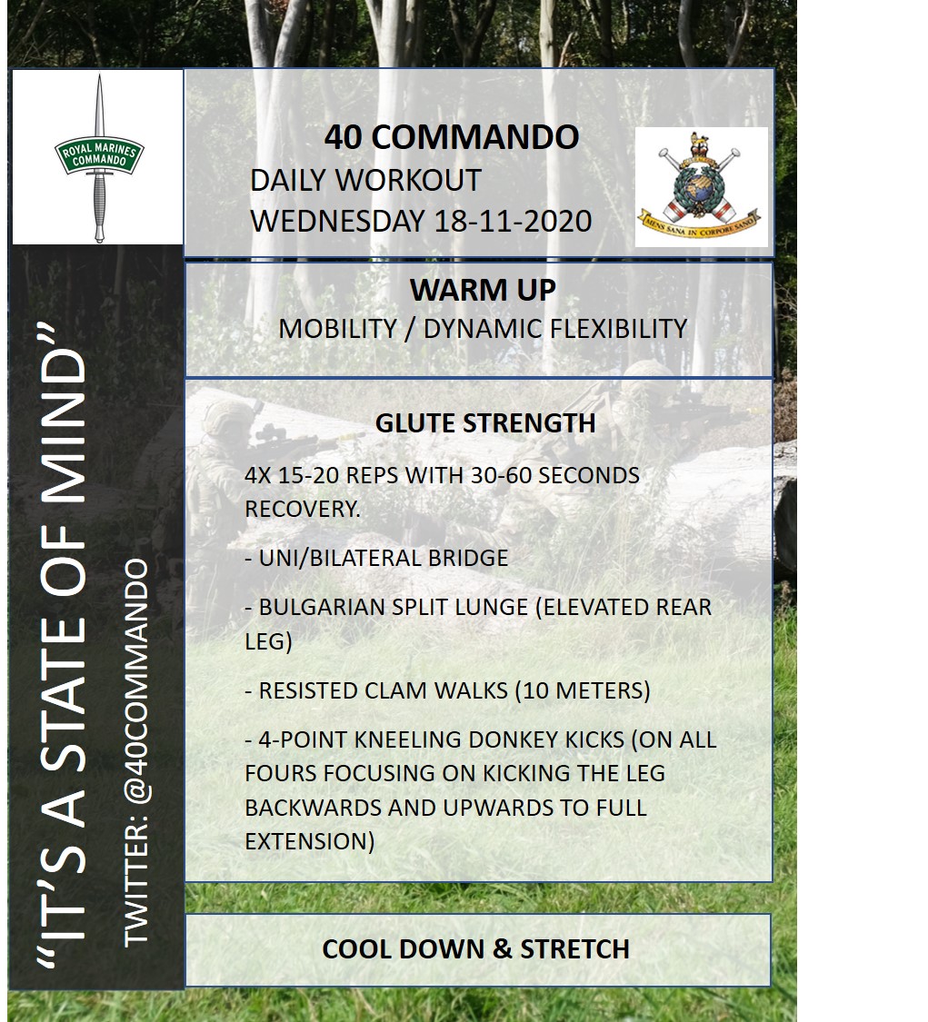 40commando's tweet image. Today's #lockdownphys will assist you in building glute strength.

Have fun!
