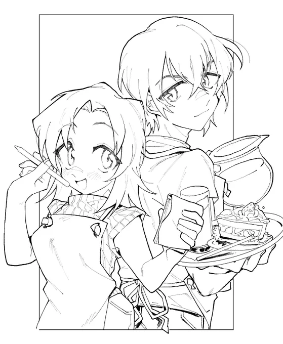 #皆さん線画と塗った後を見せてください 