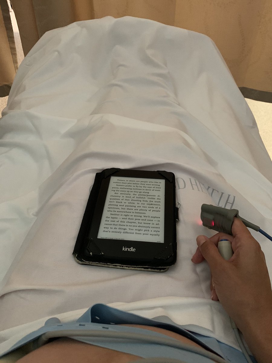 kati_ella's tweet photo. This was my afternoon. The upside is I got to catch up on some reading. Thankfully everything is ok, for now. How was yours? #36weeks #bloodpressure #reading #writermama https://t.co/DVFCsDnZa8